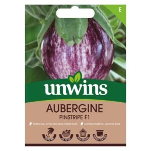 Unwins Vegetable Aubergine Pinstripe F1 Hybrid - 8 Seeds