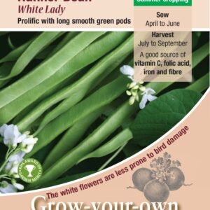 Kings Seeds Runner Bean White Lady Seeds