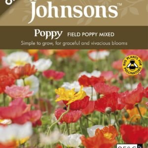 Johnson Seeds - Organic Flower - Organic Poppy Field Poppy Mixed - 2000 Seeds