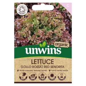 Unwins Herb Organic Lettuce Red Senorita Looseleaf - 250 Seeds