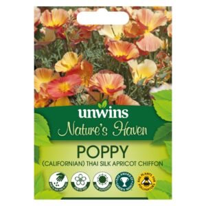 Unwins Flower Californian Poppy Thai Silk Apricot Chiffon - 250 Seeds