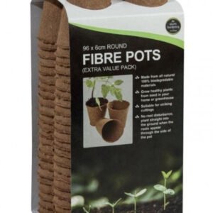 Garland - 96 x 6cm Round Fibre Pots - Value Pack - W0300